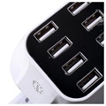 8-poorts USB-bureauoplader met LED-monitor - wit