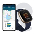 Fitbit Versa 3 Smartwatch met GPS - Middernacht Blauw / Goud