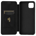 Samsung Galaxy A22 5G, Galaxy F42 5G Flip Case - Koolstofvezel - Zwart