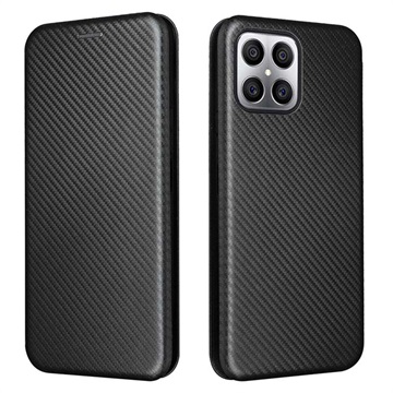 Honor X8 Flip Case - Koolstofvezel - Zwart