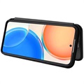 Honor X8 Flip Case - Koolstofvezel - Zwart