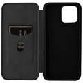 Honor X8 Flip Case - Koolstofvezel - Zwart