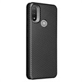 Motorola Moto E20 Flip Case - Koolstofvezel - Zwart