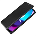 Motorola Moto E20 Flip Case - Koolstofvezel - Zwart