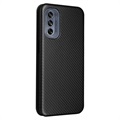 Motorola Moto G62 5G Flip Cover - Koolstofvezel - Zwart
