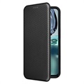 Motorola Moto G62 5G Flip Cover - Koolstofvezel - Zwart