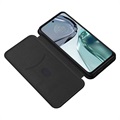 Motorola Moto G62 5G Flip Cover - Koolstofvezel - Zwart