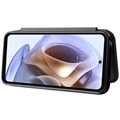 Motorola Moto G71 5G Flip Case - Koolstofvezel