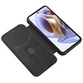 Motorola Moto G71 5G Flip Case - Koolstofvezel