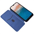 Nokia C21 Plus Flip Case - Koolstofvezel - Blauw