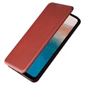 Nokia C21 Plus Flip Case - Koolstofvezel - Bruin