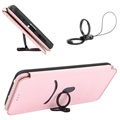 Nokia C21 Plus Flip Case - Koolstofvezel - Roze