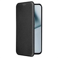 OnePlus 10 Pro Flip Case - Koolstofvezel - Zwart