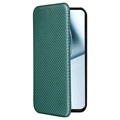 OnePlus 10 Pro Flip Case - Carbon Fiber - Groen