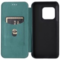 OnePlus 10 Pro Flip Case - Carbon Fiber - Groen