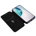 OnePlus Nord N10 5G Flip Case - Koolstofvezel - Zwart
