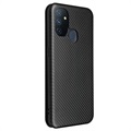 OnePlus Nord N100 Flip Case - Koolstofvezel - Zwart
