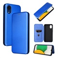 Samsung Galaxy A03 Core Flip Case - Koolstofvezel - Blauw