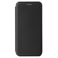 Samsung Galaxy A22 4G Flip Case - Koolstofvezel - Zwart