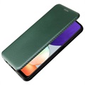 Samsung Galaxy A22 4G Flip Case - Koolstofvezel - Groen