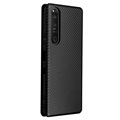 Sony Xperia 1 III Flip Case - Koolstofvezel - Zwart