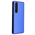 Sony Xperia 1 III Flip Case - Koolstofvezel - Blauw