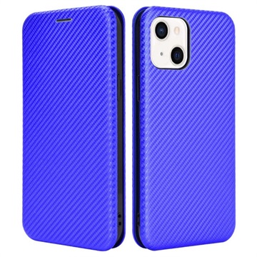 iPhone 13 Mini Flip Case - Koolstofvezel - Blauw