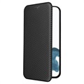 iPhone 14 Pro Flip Case - Koolstofvezel - Zwart