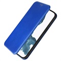iPhone 14 Pro Flip Case - Koolstofvezel - Blauw