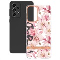 Flower Series Samsung Galaxy A33 5G TPU Hoesje - Roze Gardenia