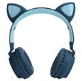 Opvouwbare Bluetooth Cat Ear-hoofdtelefoon voor kinderen - Groen