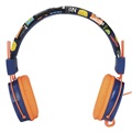 Opvouwbare On-Ear Stereo Kinderen Koptelefoon B2 - 3.5mm - Oranje / Blauw