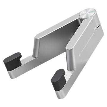 Opvouwbare aluminiumlegering telefoonhouder voor smartphones/tablets 4-7" - Zilver