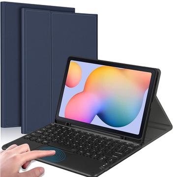 Voor Samsung Galaxy Tab S6 Lite 2020/2022/2024 Bluetooth-toetsenbord met touchpad, PU lederen hoes met penhouder
