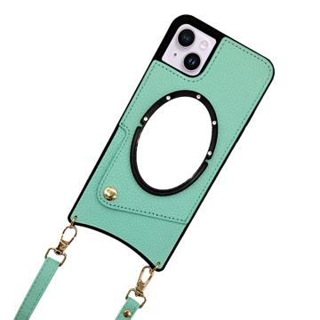 Fish Tail iPhone 14 Gecoat Hoesje met Spiegel - Groen