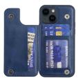 V-Line Series iPhone 14 Plus Bekleed TPU Case met Standaard - Blauw