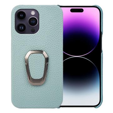 iPhone 14 Pro Max Leren Gecoate Case met Ringhouder