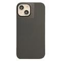 iPhone 15 Case Strepen Ontwerp Vloeibare Silicone Cover met Aluminiumlegering Lens Beschermer - MagSafe-compatibel