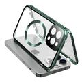 iPhone 15 Pro Max beschermhoes van dubbelzijdig HD gehard glas, compatibel met MagSafe - Groen