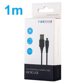 Forever Charge & Sync MicroUSB-kabel - 1m