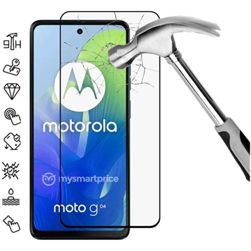 Motorola Moto G04 Full Cover Glazen Screenprotector - Zwarte Rand