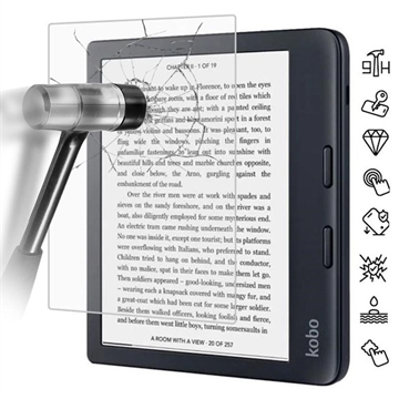 Kobo Libra 2 Full Cover Glazen Screenprotector - Doorzichtig