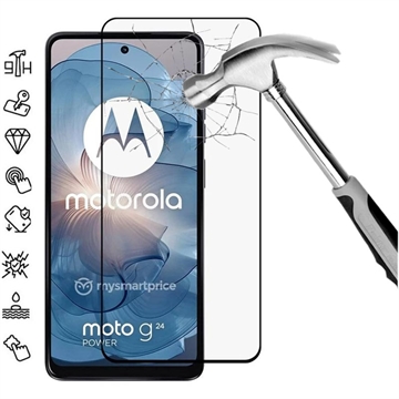 Motorola Moto G24 Full Cover Glazen Screenprotector - Zwarte Rand