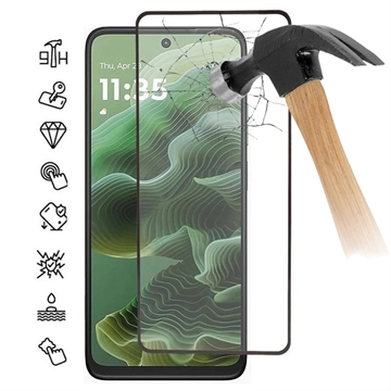 Motorola Moto G35 Full Cover Glazen Screenprotector - Zwarte Rand