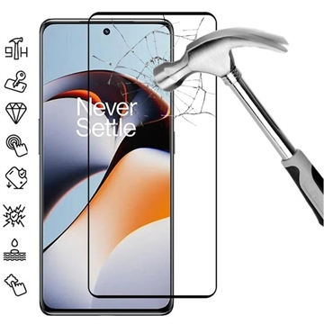 OnePlus 12R/Ace 3 Full Cover Glazen Screenprotector - Zwarte Rand