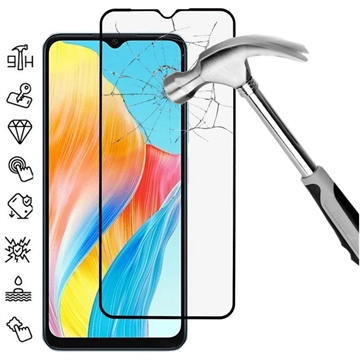 Oppo A18 Full Cover Glazen Screenprotector - Zwarte Rand