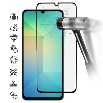 Samsung Galaxy A07 4G/A06 Volledige Dekking Glazen Screenprotector - 9H - Zwarte rand