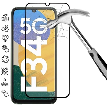 Samsung Galaxy F34 Full Cover Glazen Screenprotector - Zwarte Rand