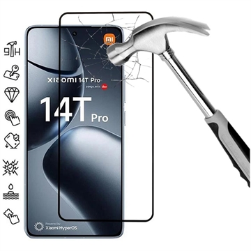 Xiaomi 14T/14T Pro Full Cover Glazen Screenprotector - Zwarte Rand