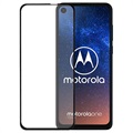 Full Cover Motorola One Vision Screenprotector van gehard glas - Zwart